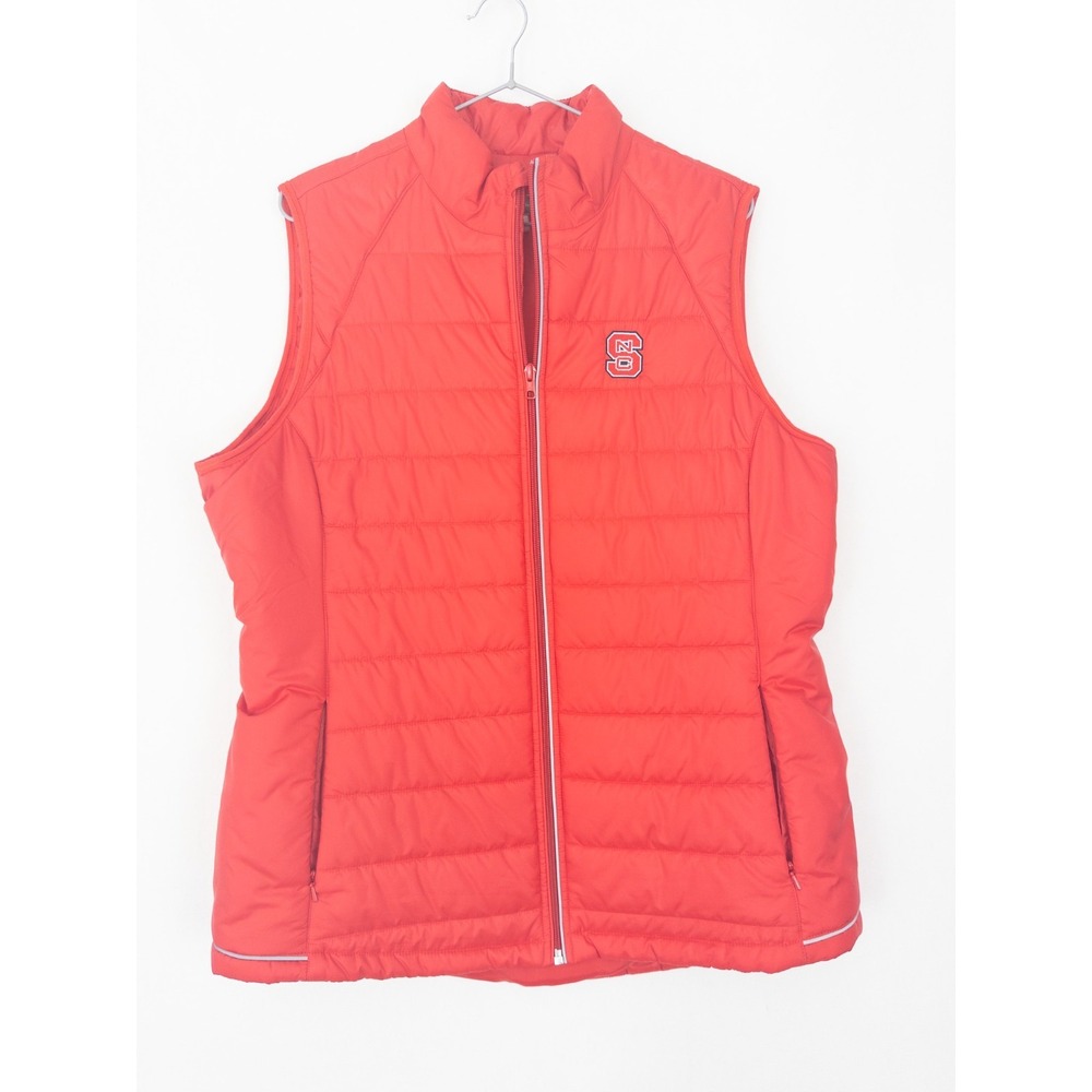 Cutter Buck Weather Tec Puffer Vest Full Zip Womens XL Red North Carolina